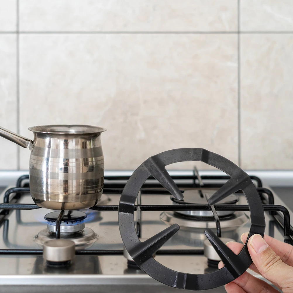 

3 Pcs Coffee Pot Stand Cast Iron Gas Stove Rack Wok Ring Kitchen Pan Support Silver Black Reusable Hob Holder Wear Resistant