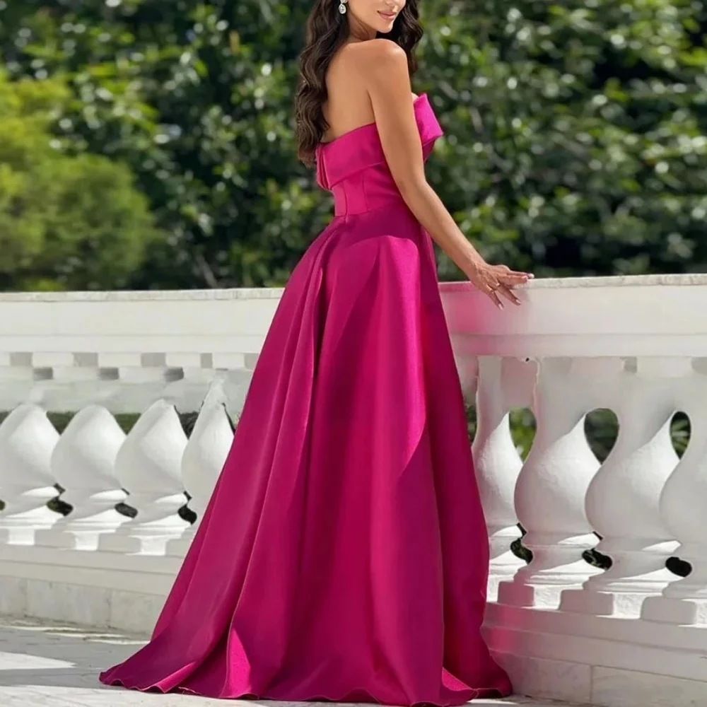ROYET Elegant Simple Strapless A Line Formal Evening Dress Long Ball Pleat Prom Gown For Woman New Customized 2025