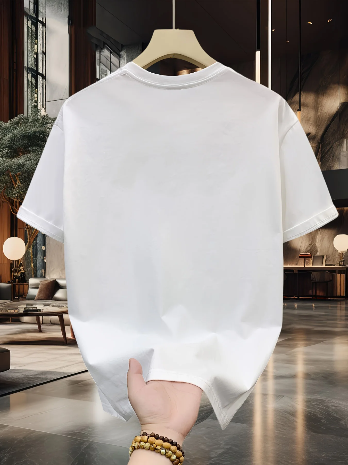 Men's summer 100 cotton fashionable casual loose plus size shark pattern printed sports round neck short sleeved T-shirt top image 6