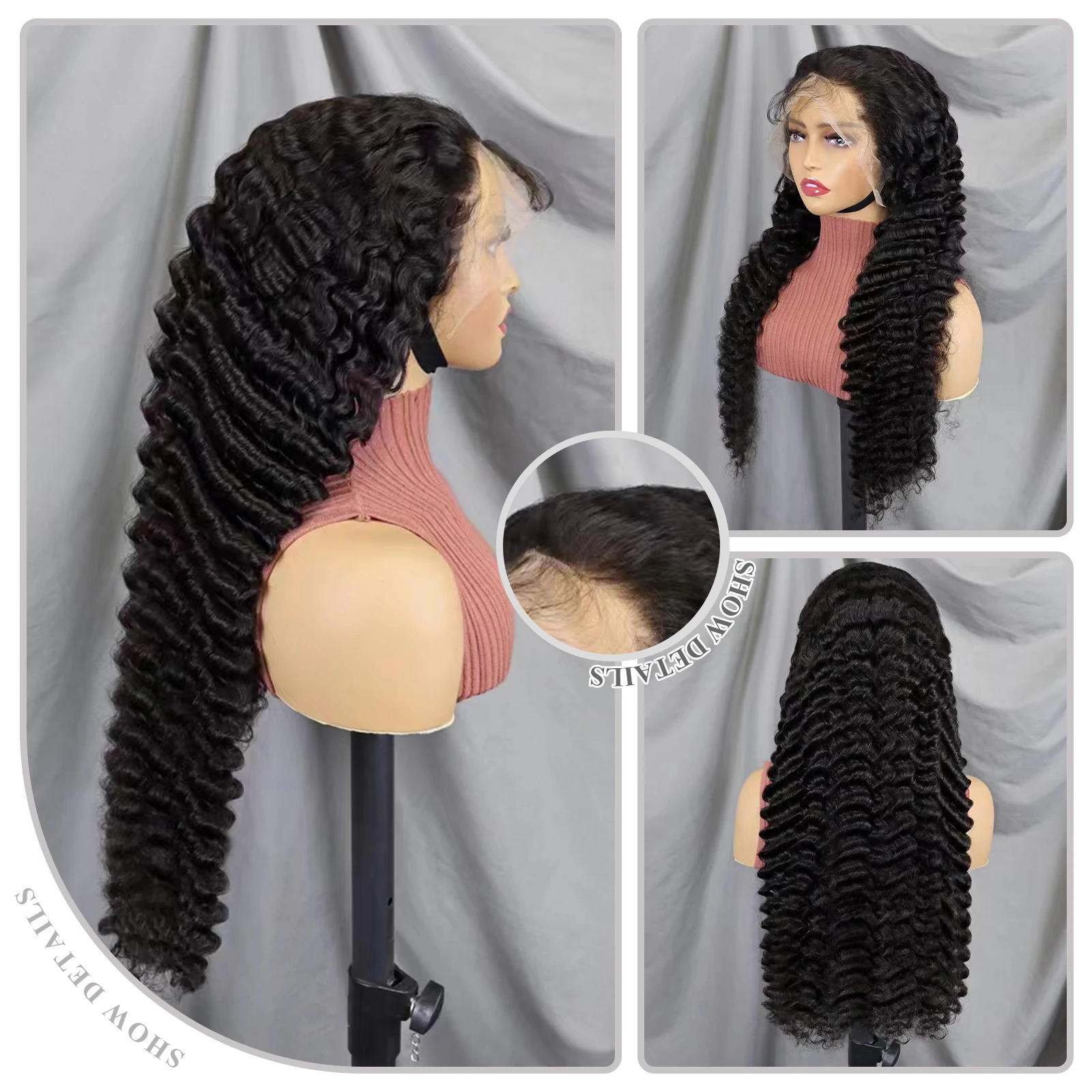 Body Wave Human Hair Wig 13x4 HD Transparent Lace Wigs Remy Human Hair Long Black Wavy Wig for Afro Women Brazilian Glueless Wig