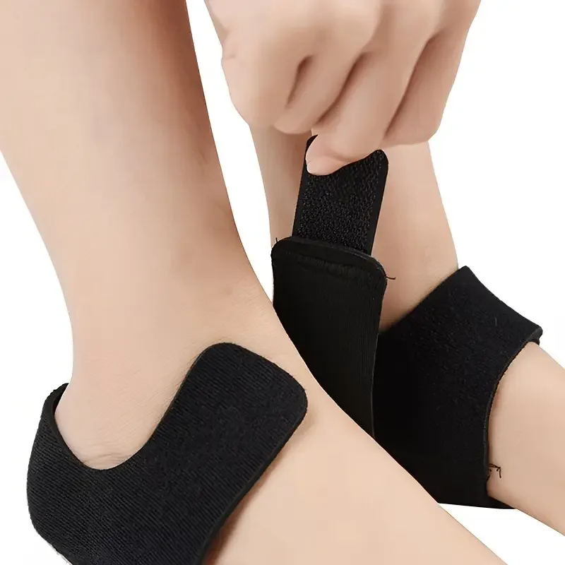 1pair Heel Brace With Hook And Loop Fastener, Breathable Heel Cushions, Heel Cups With Gel Pads For Women Men