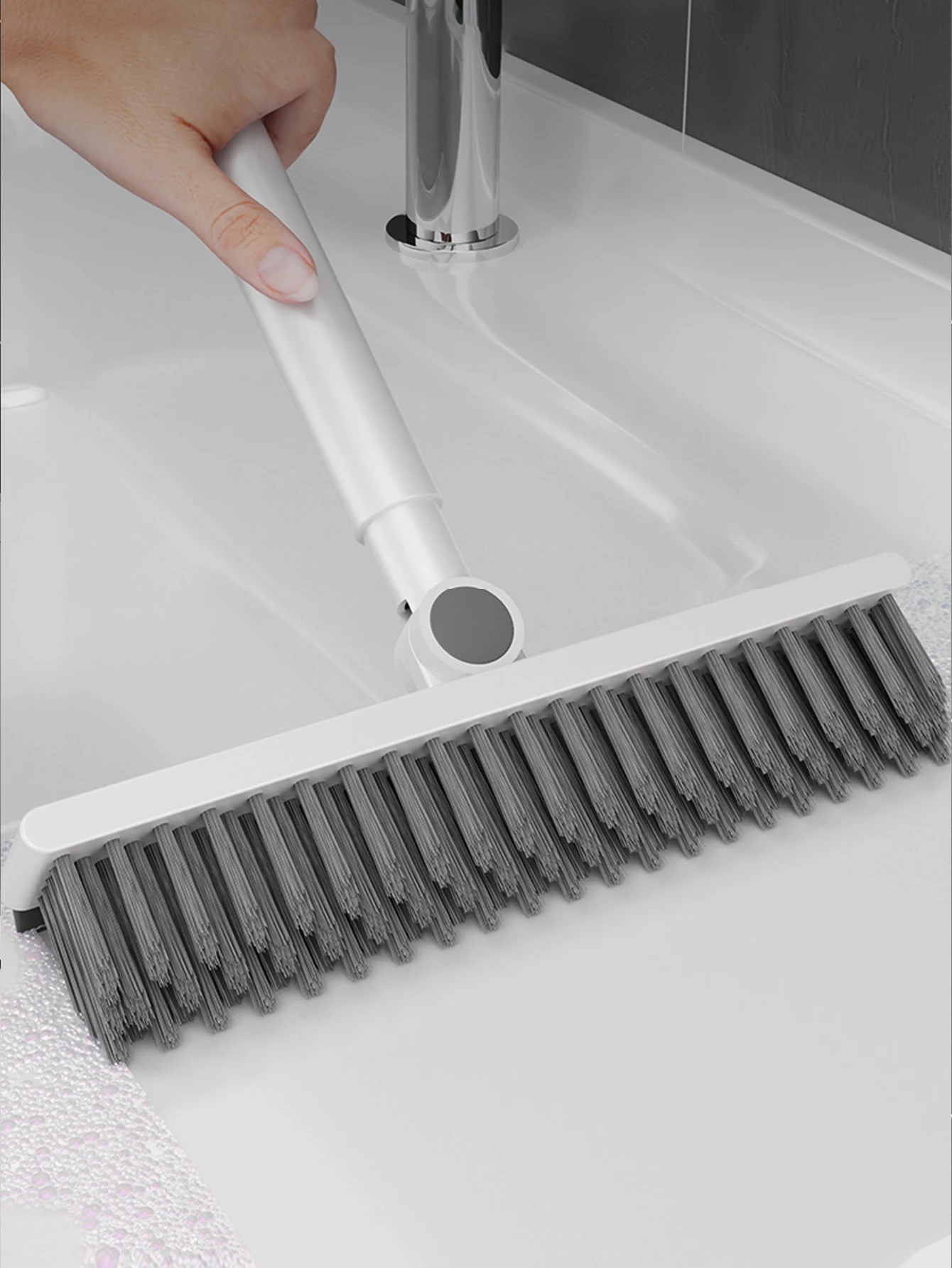 Long Handled Floor Cleaning Brush Assembly Type Cleaning And Scraping Dual-Purpose Bathroom Toilet Wall Floor Cleaning Gap Hard