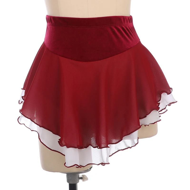 Cheap Sexy Women Girls Ice Skating Skirt Figure Skating Solid Color Short Skirt