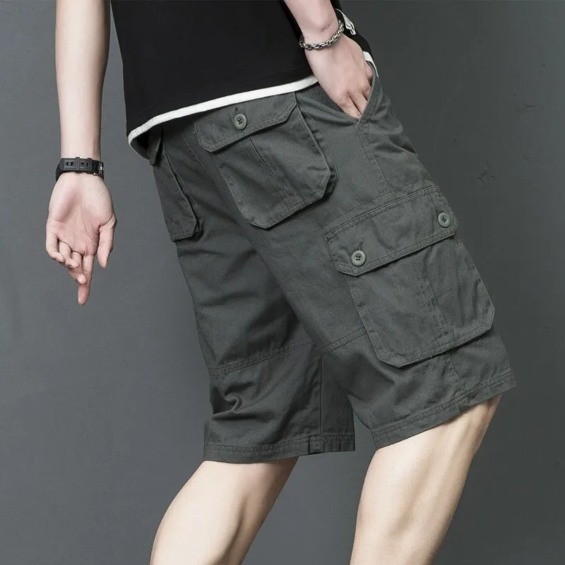 Big Size Men Oversize Cargo Shorts Summer Outdoor Essentials Male Streetwear Fashion Solid Vintage Casual Sport Short Pants 44