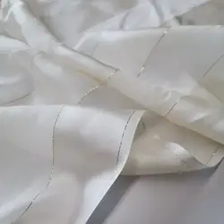 Wide Stripe Satin Gauze Mulberry Silk Fabric Metallic Jacquard DIY Cloth Dress Scarf Material