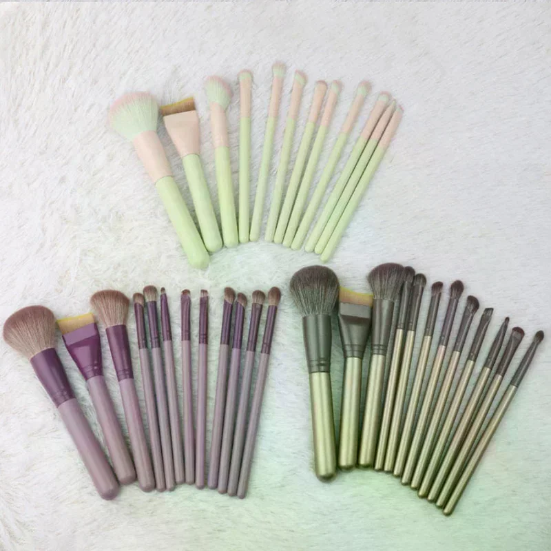 10/12 pezzi pennelli per trucco a forma di mezzaluna set completo di fondotinta in polvere sfusa fard correttore ombretto set professionale