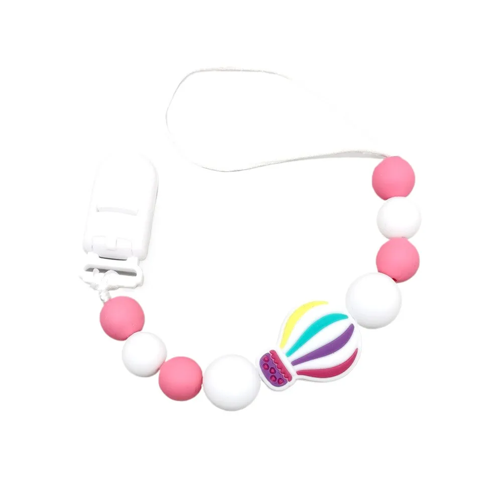 

Hot Air Balloon Silicone Baby Pacifier Clip, Infant Pacifier Holder Leash, Cute Dummy Chain Teething Toy for Newborns Toddlers