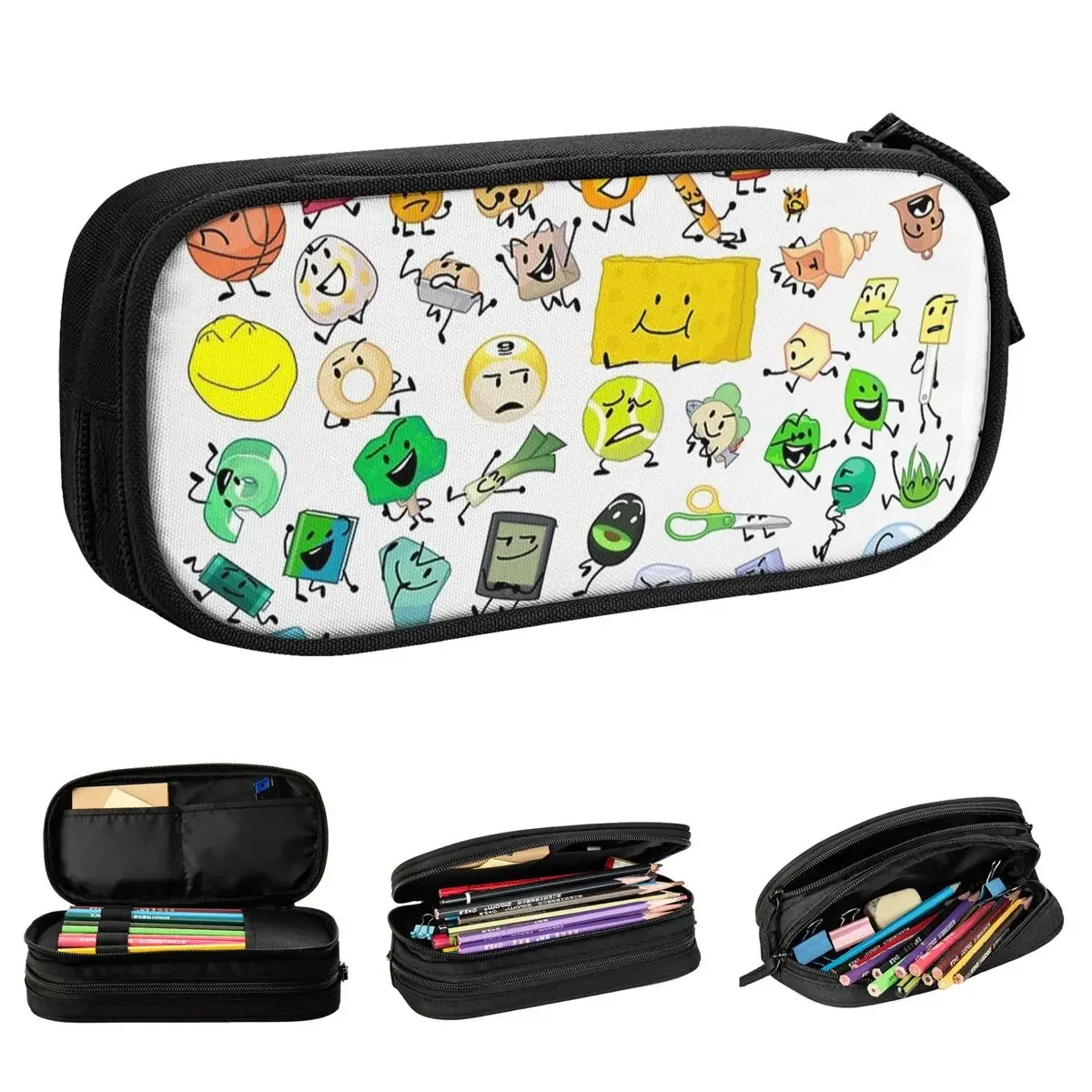 BFDI Cartoon Pencil Case Battle for Dream Island Pen Holder Bags Student Large Storage School Supplies Gift Pencilcases