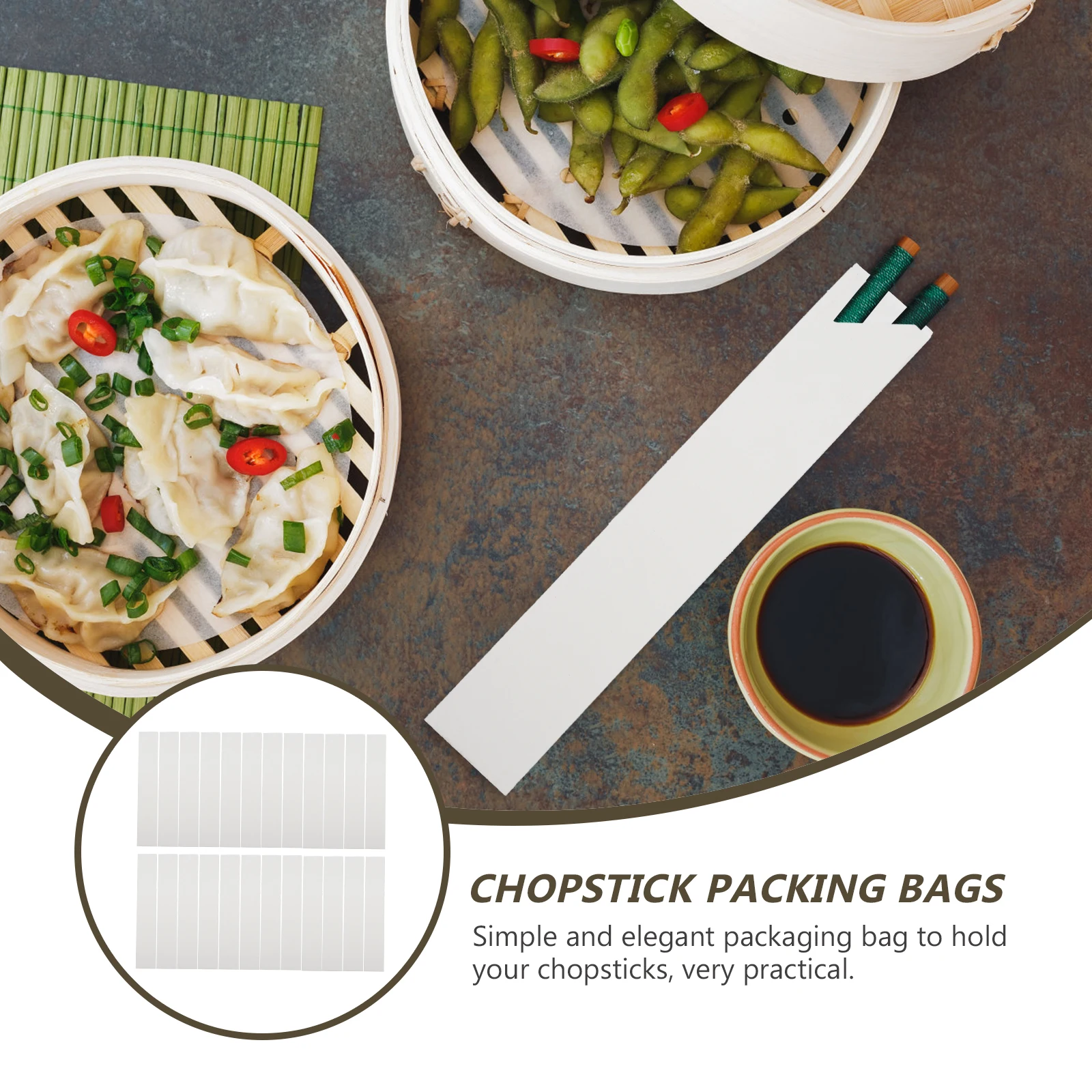 

200pcs Chopsticks Packing Sleeves Paper Cutlery Sleeves Disposable Tableware Sleeve Takeout Hotels Restaurants Banquet Picnic