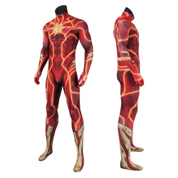 Anime Cosplay Costume 3D Printing Cosplay Point Costume Red Zentai Jumpsuit With Mask For Adult Men Halloween Outfit