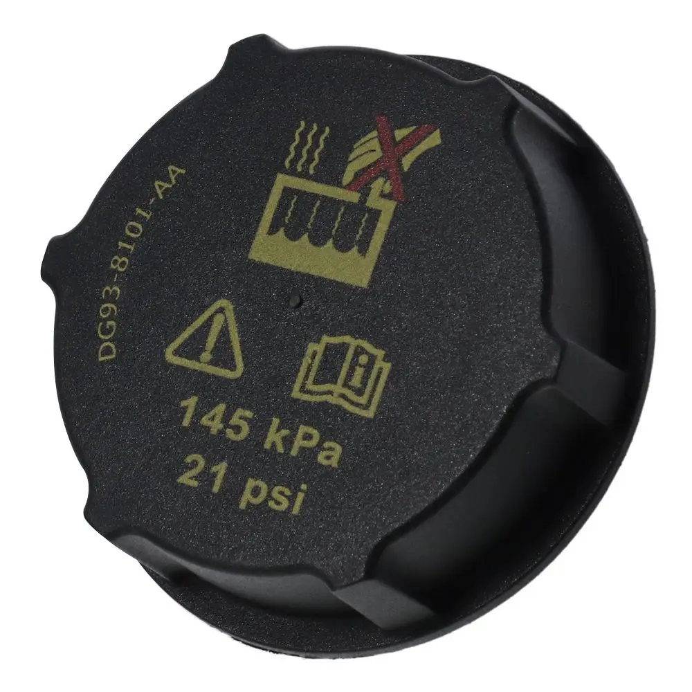 Function Design Black DG93-8101-AA ABS plastic 2.44*2.44 inch Coolant Reservoir Cap Black for 2011-2019 Fiesta