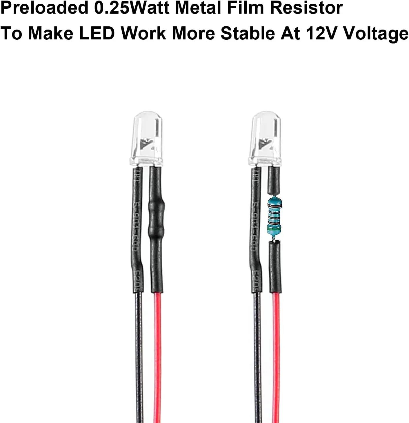 10Pcs 5mm LED Lights Emitting Diodes DC 12V Quick Blinking LED Ultra Bright LED Light Clear Lens Small LED