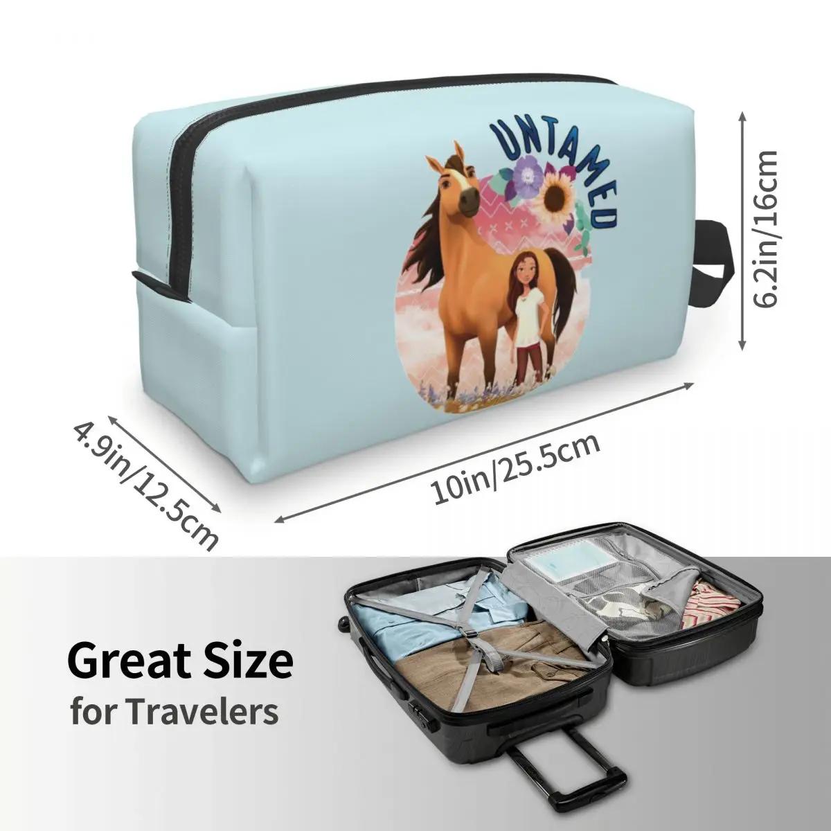 Untamed Spirit Riding Free Makeup Bag Cosmetic Organizer Storage Dopp Kit Toiletry Cosmetic Bag for Women Beauty Travel