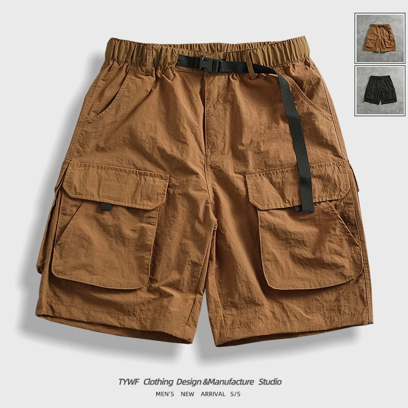 

Мужская летняя рабочая одежда orts Large kets Qui Dry Водостойкая свободная прямая модная уличная функциональная футболка пять четвертей P...