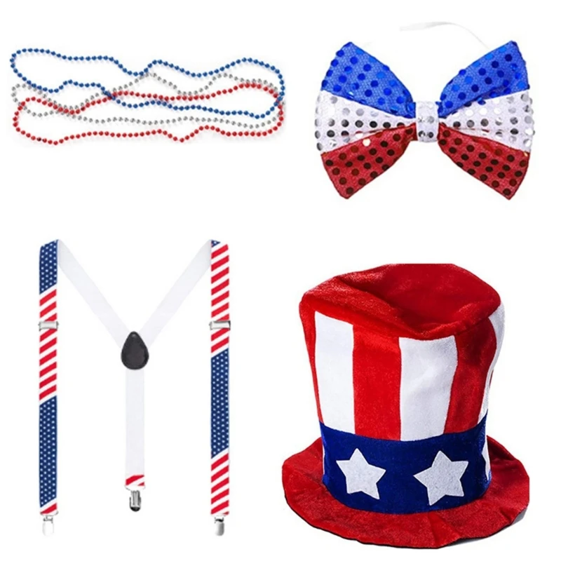 American Flags Themed Hat Uncle Costume Patriotic Uncle Accessories DXAA