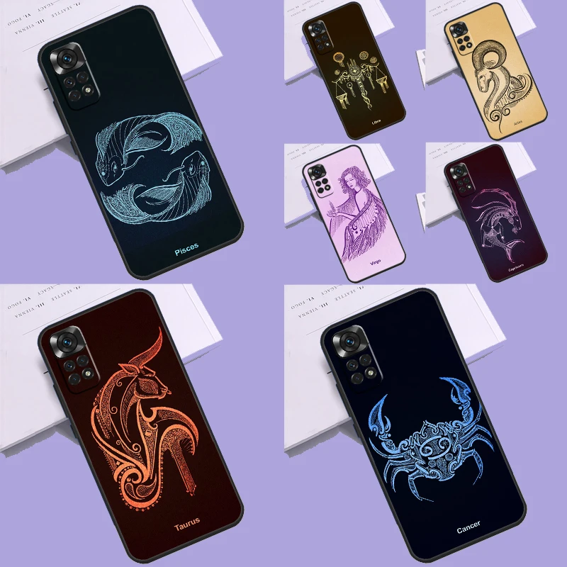 Zodiac Sign Case For Xiaomi Redmi Note 12 11 10 8 9 Pro 9S 10S 11S 12S Redmi 12 9C 10C 12C Back Cover