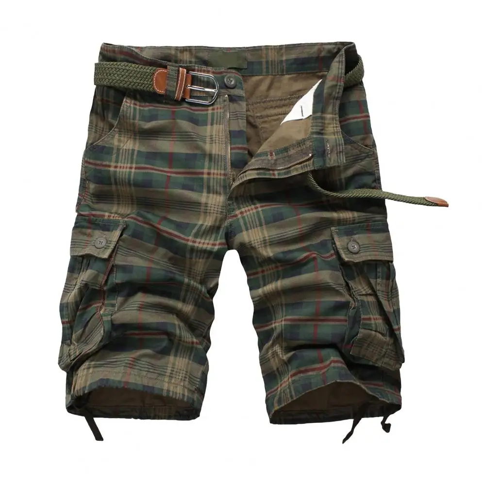 Cargo Shorts Camouflage Print Men's Knee Length Outdoor Shorts with Multi Pockets Ideal for Travel Camping Hiking Training