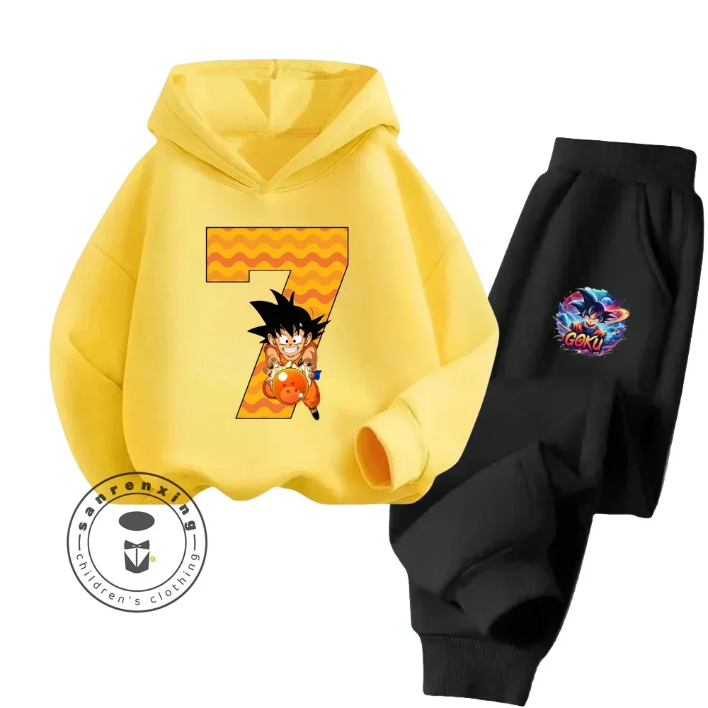 Soft Cotton Dragon Ball Long Sleeve for Children Cute Graphics Comfy Feel Breathable Outdoor Fun Fall Winter Hoodie Tracksuit