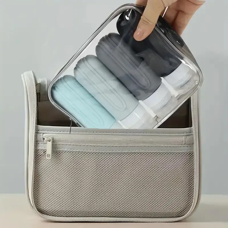 المحمولة 4 قطعة 90 مللي مجموعة زجاجات السفر سيليكون مانعة للتسرب إعادة الملء أنابيب الضغط لمستحضرات التجميل ومستحضرات التجميل السائلة #4