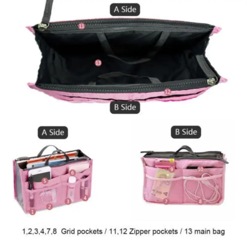 N$ Multifunctional Bi-fold Storage Bag Double Zipper Large Capacity Storage Arrangement Makeup Toiletries Classification Bag