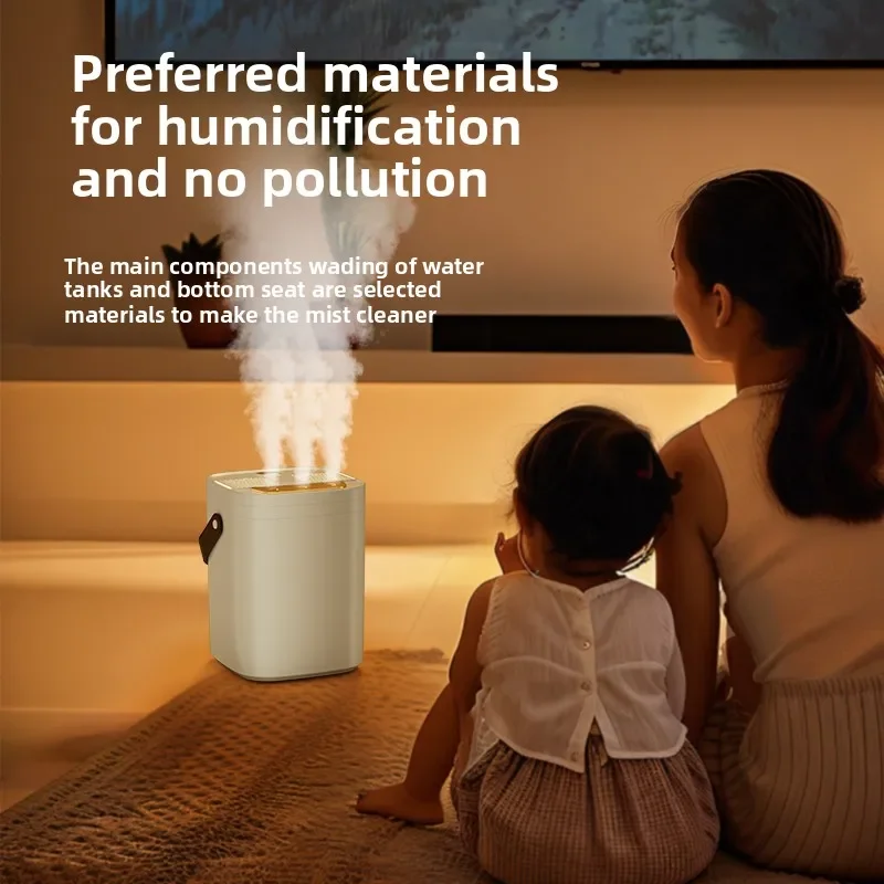 TINSOL 1.8L Three-Hole Spray Humidifier with Dual Filter USB Large Capacity Home/Dormitory/Bedroom/Office Night Light Humidifier