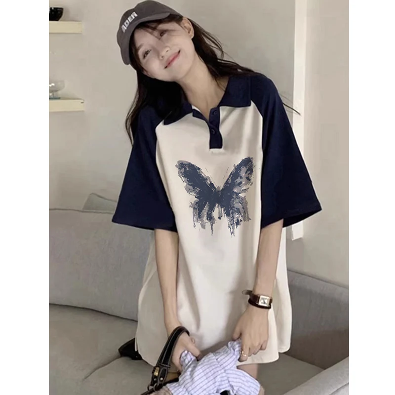 

Футболка из чистого хлопка Ne ort Sve, женская шикарная летняя футболка больших размеров, цветная бровь, модный брендовый топ средней длины INS