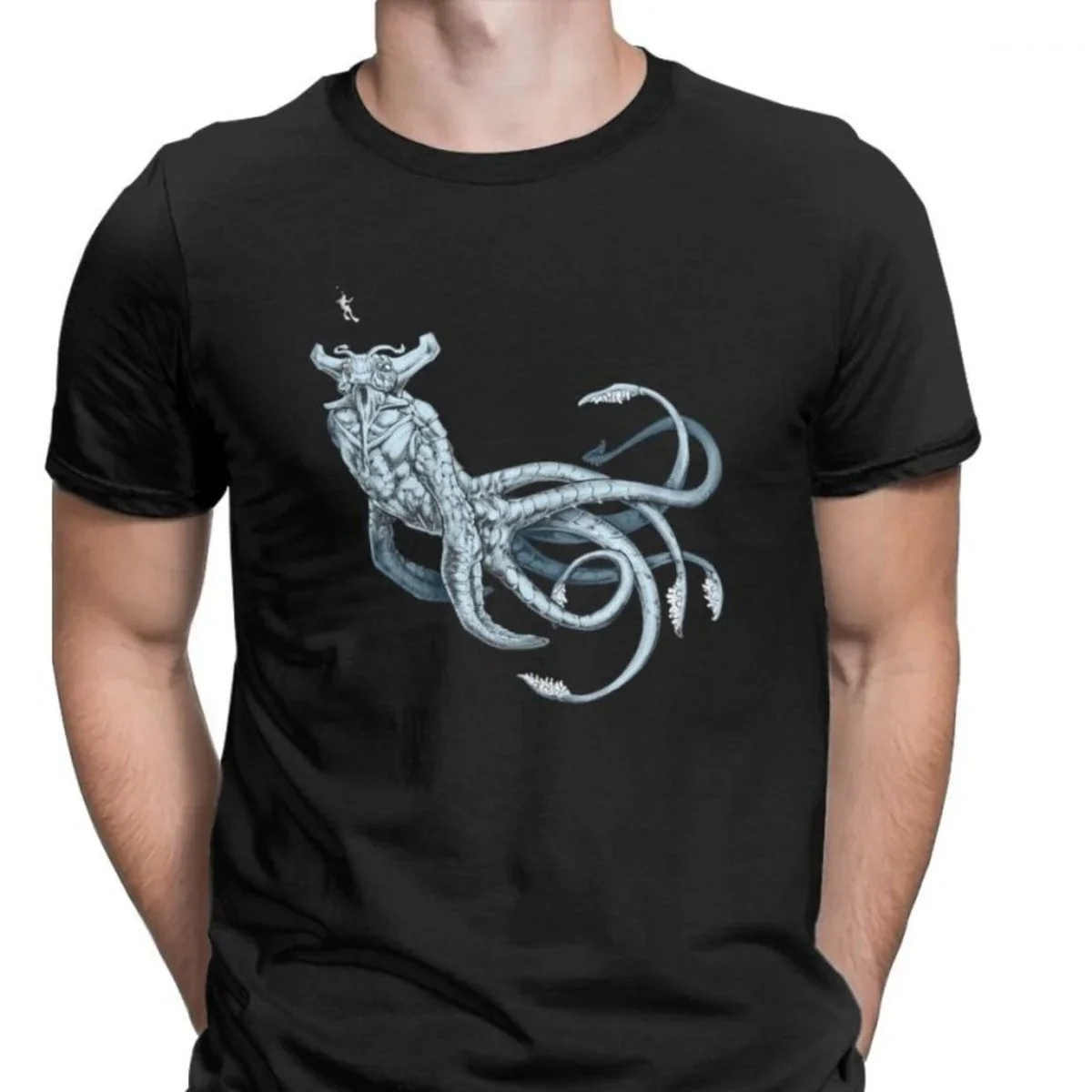 Sea Emperor Transparent Subnautica Men Tops T Shirt Games Sea Leviathan Reaper Divinngg Fish Tees Fitness T-Shirt Cotton Camisas