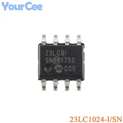 5Pcs/1pc 23LC1024-I/SN 23LC1024 23LCBI SOP-8 2.5-5.5V 1Mb SPI Serial SRAM Chip IC