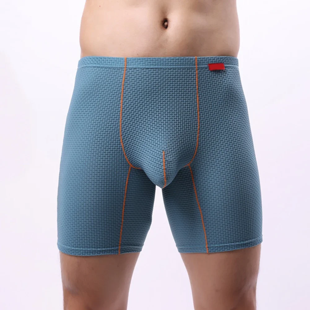 Mens Long Shorts Briefs Underwear Middle Waist Underpants Soft Pouch Panties Slip Homme Soft Briefs Trunks Jockstrap