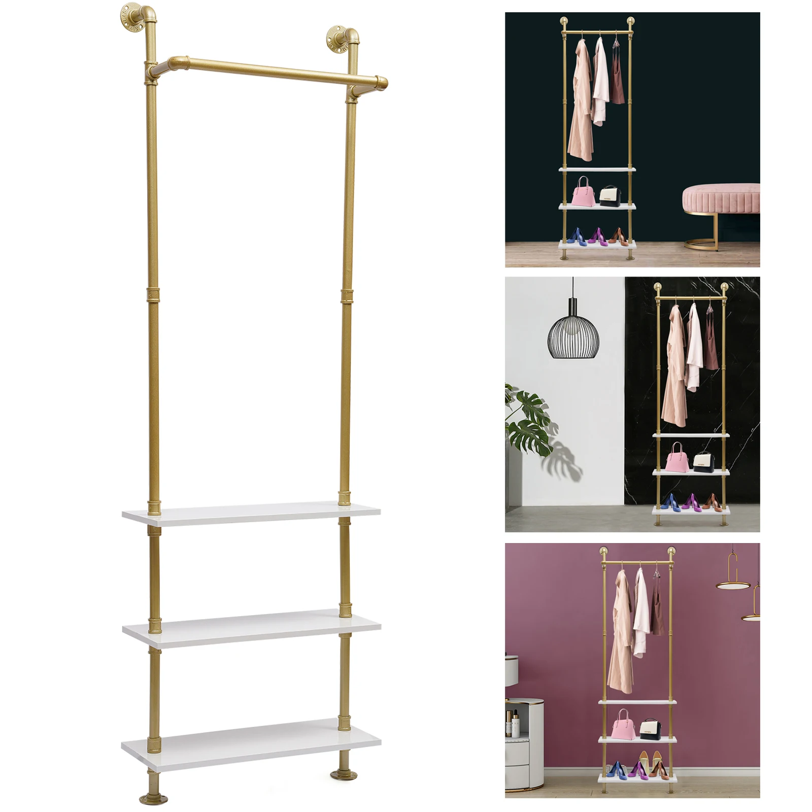 Gold Clothes Display Rack