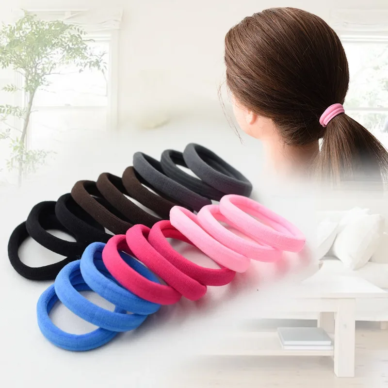 

30pcs Black Tie Hair Rubber Band Women's Leather Cover Simple and Elegant Headband Rubber Band High Elasticity Durable Hair Loop