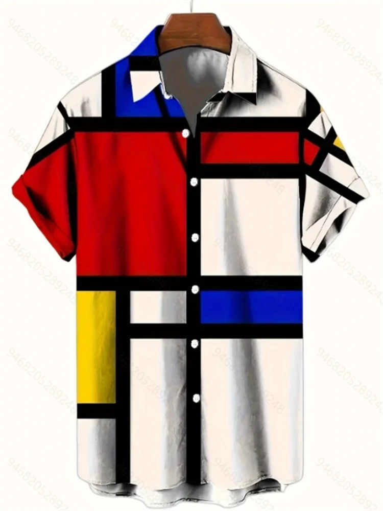 

Summer men's 3D floral shirt with three-dimensional pattern printing, breathable, casual and vacation-style short-sleeved shirt