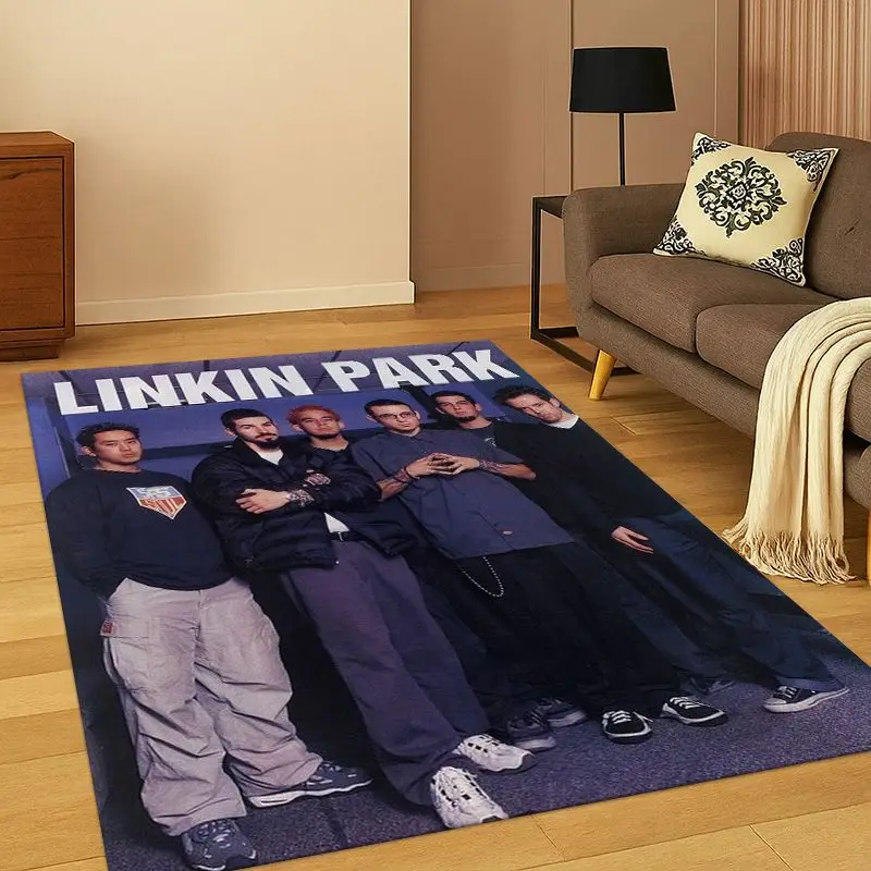 Retro L-Linkin-Park Rock Band Living Room Non-Slip Area Rug Soft Carpet for Bedroom  Playroom Sofa,Home Decor Doormat Gift