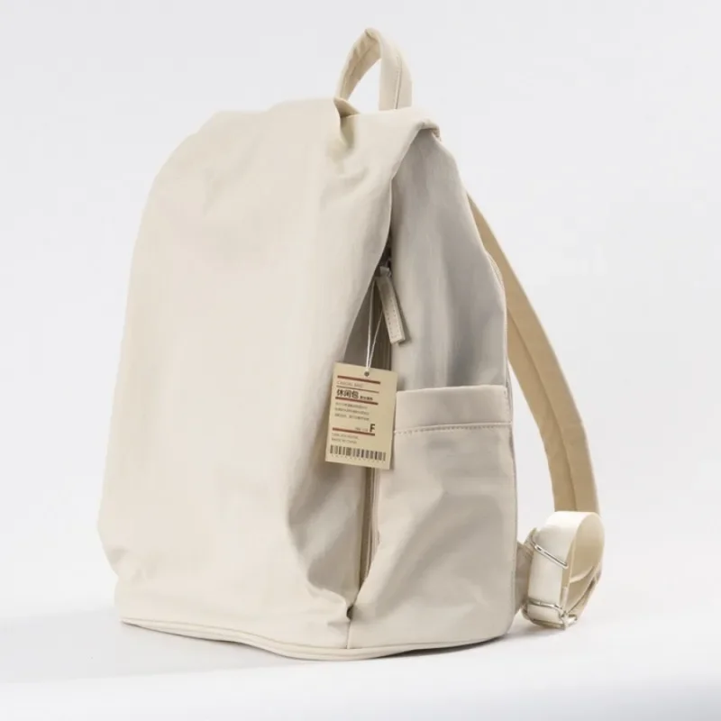 2026 New Japanese Muji Style Waterproof Casual Backpack Large Capacity Solid Color Minimalist Laptop Backpack For Men And Women