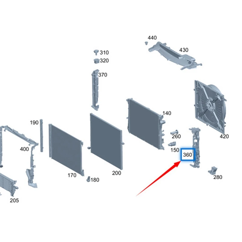 دعامات ضاغط مكثف ، دعم مبرد المياه لمرسيدس بنز GLC W253 ، أجزاء وملحقات ، زوج واحد #6