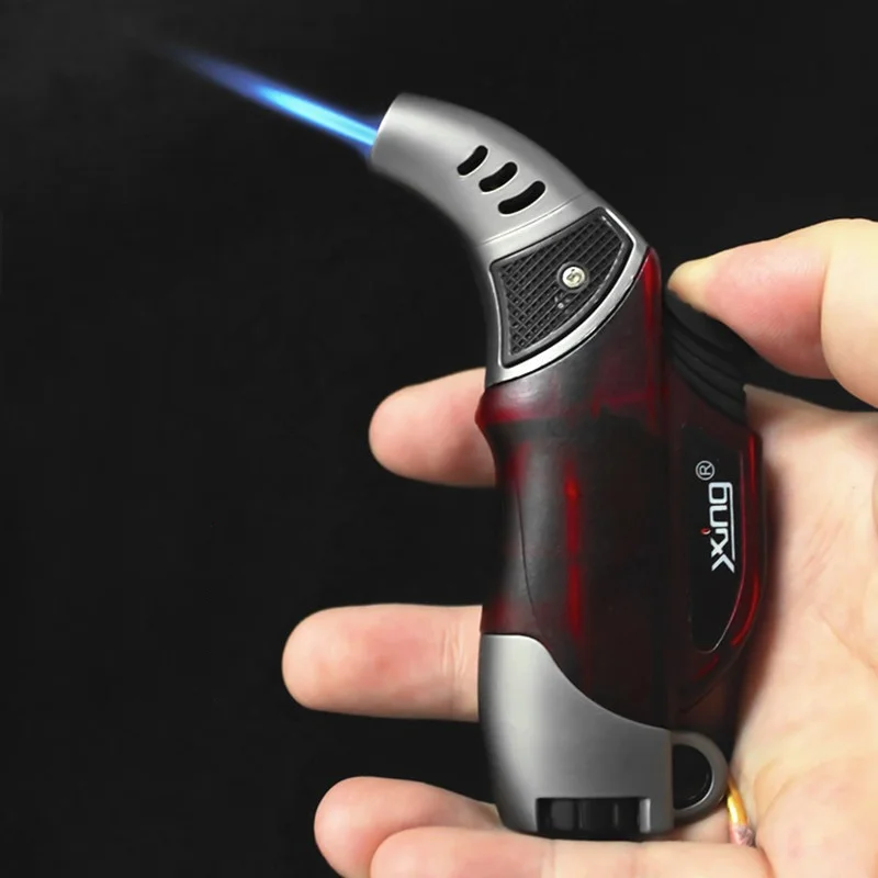 

New Creative Outdoor Windproof Butane Gas Lighter 360° Ignition Turbo Torch Blue Flame Jet Cycle Use BBQ Cigar Lighters Tools