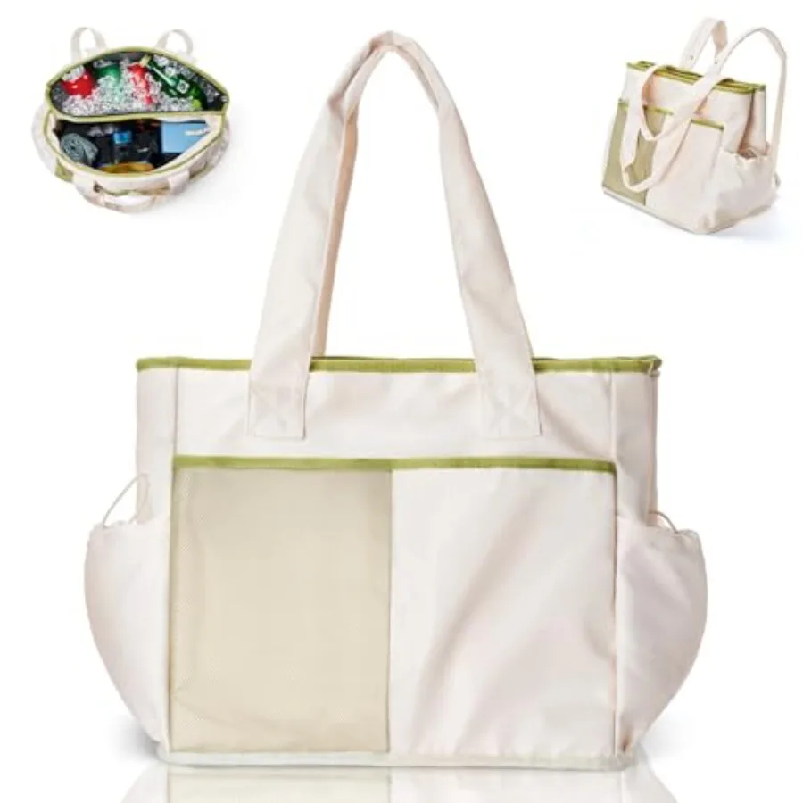 

Мягкая сумка-холодильник - герметичная и изолированная, складная конструкция 2-в-1, разделение на сухую и влажную зоны, большая мягкая сумка-холодильник с множеством карманов