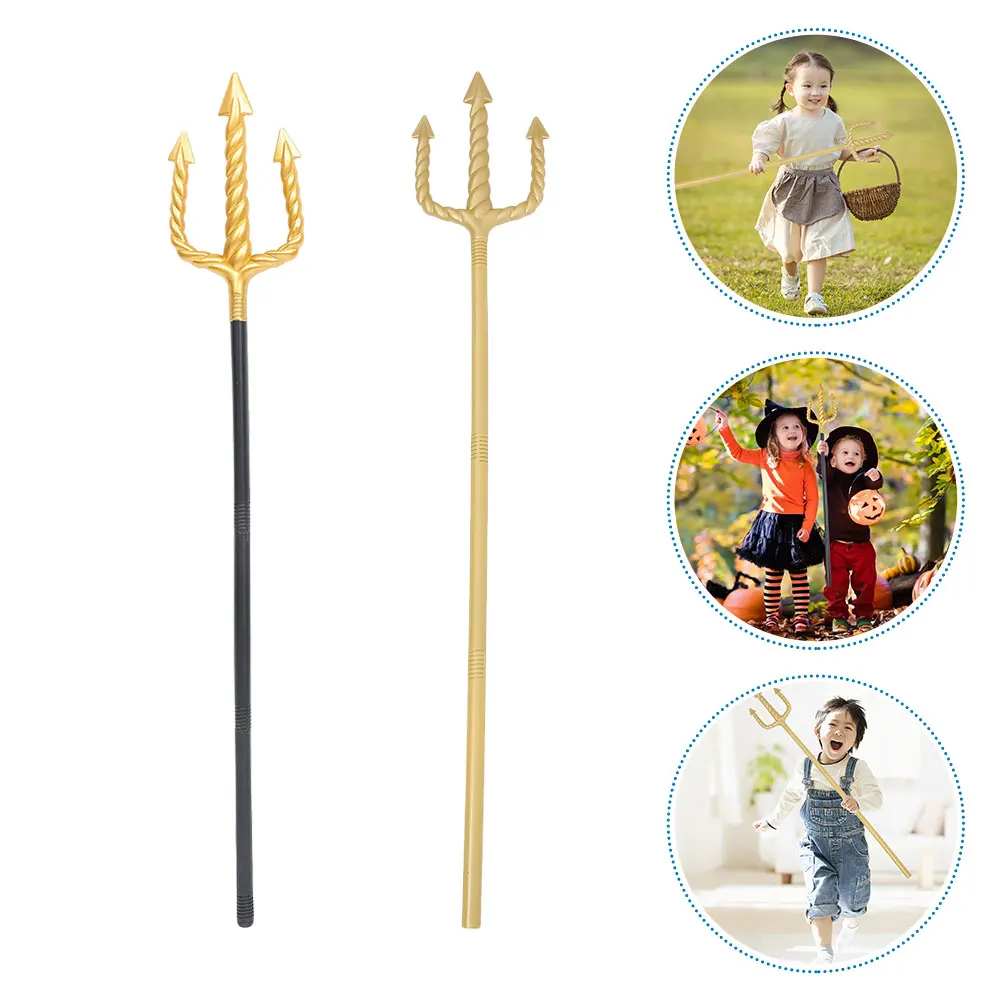 

2pcs Trident Costume Accessories Halloween Demon Cosplay Props Plastic Performance Stage Circus Party Favors