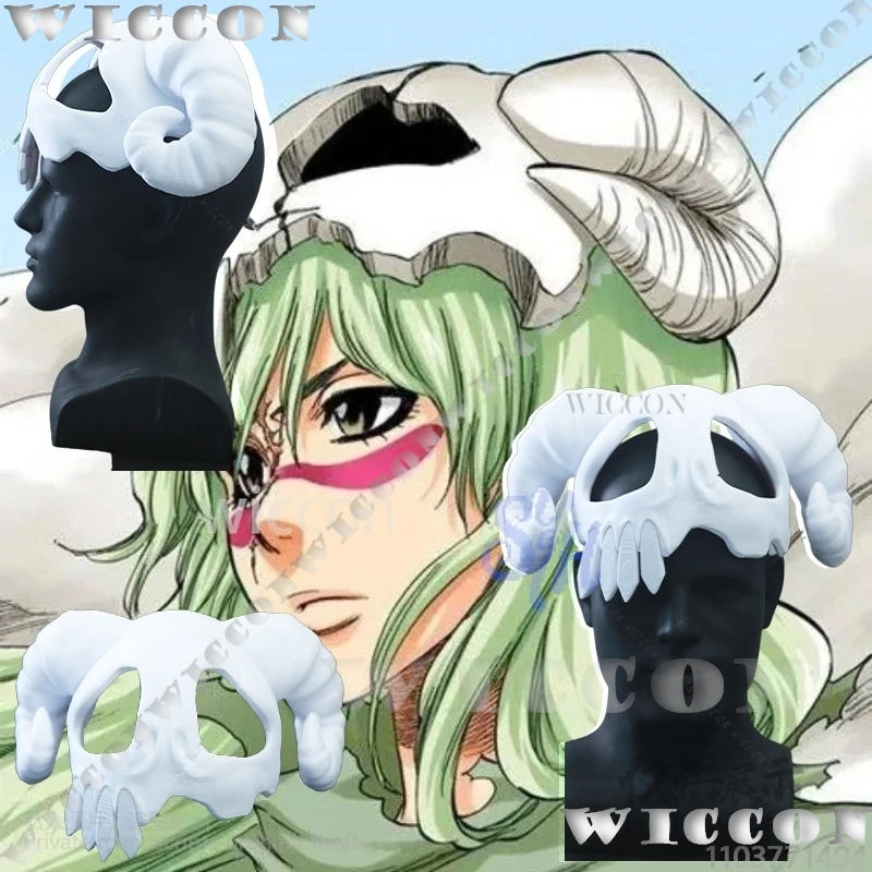 

Neliel Cosplay Anime 3D Polylactic Acid Sheep Horn Skull Half Face Mask Prop Knight Mask Halloween Christmas Party Customized