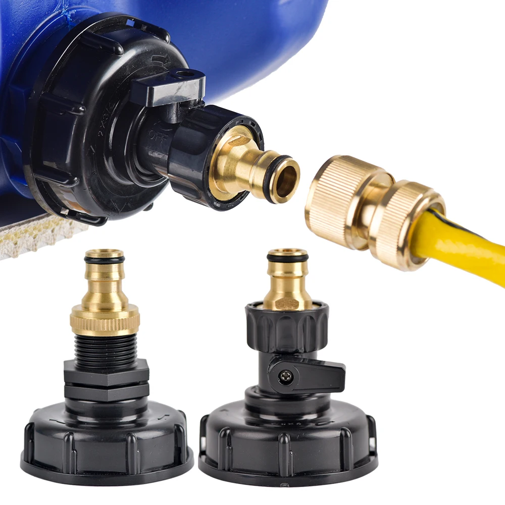 

IBC Tank Tap Adapter S60*6 Coarse Thread to Brass Quick Connector Valve Garden Irrigation Connection Tool