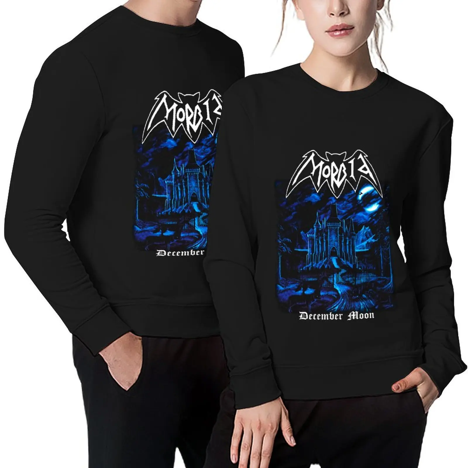 

December Moon by Morbid - Classic Old School Swedish Black Metal Pullover men's winter sweater mens clothing men's sweatshirt