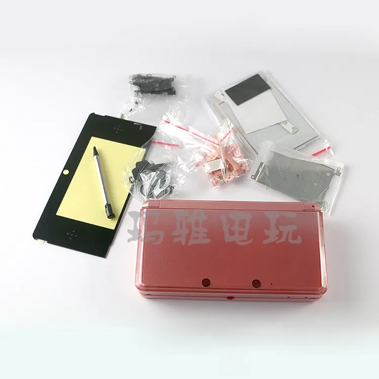 닌텐도 3DS 게임 패드용 풀 쉘 케이스 하우징, 콘솔 커버, 고무 유리 포함, 6 가지 색상