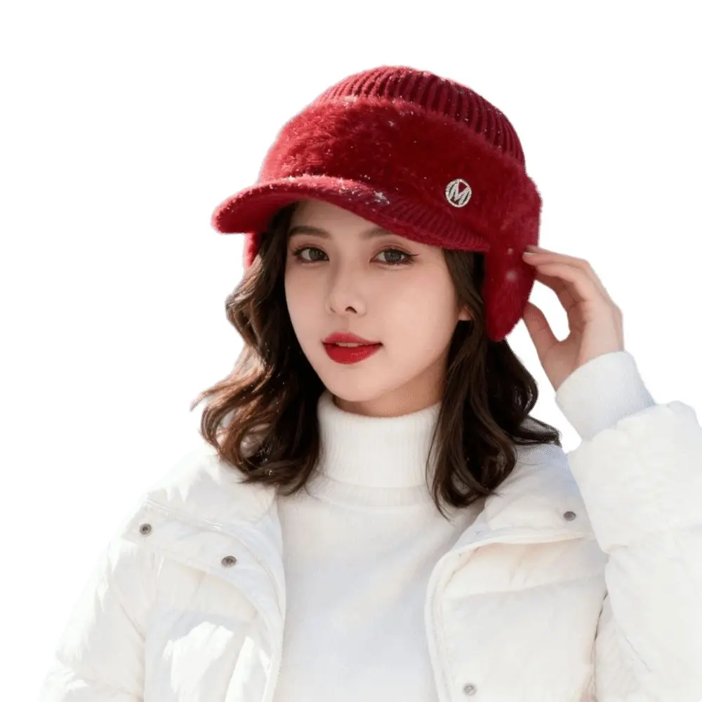 Fashion Warm Winter Hat Windproof Soft Baseball Cap Thickened Coldproof Empty Top Cap for Women