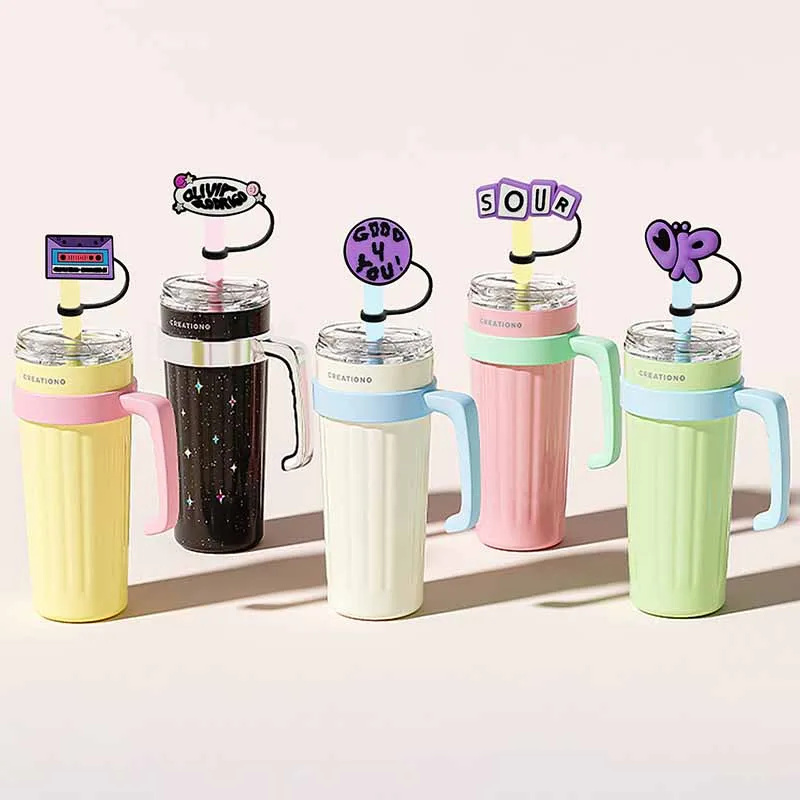 Reutilizáveis à prova de poeira Silicone palha capas, Tumbler palha Toppers, Compatível com Stanley 30 e 40 Oz