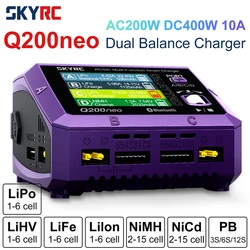 SkyRC Q200neo Lipo Battery Balance Charger Discharger AC200W DC400W 10A for 1-6S LiPo Li-ion Life LiHV 2-15s NiCd NiMH PB