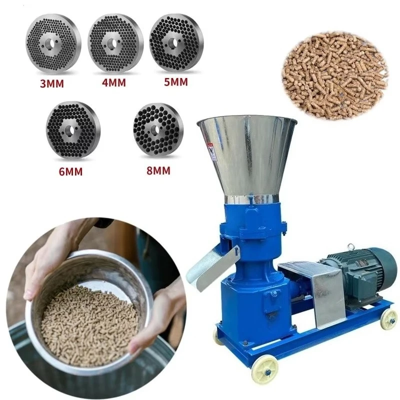 Commercial Jialong High Power Motor 220-500kg/h Three Phase 220V/380V 5mm Thick Steel Plate Feed Pellet Machine