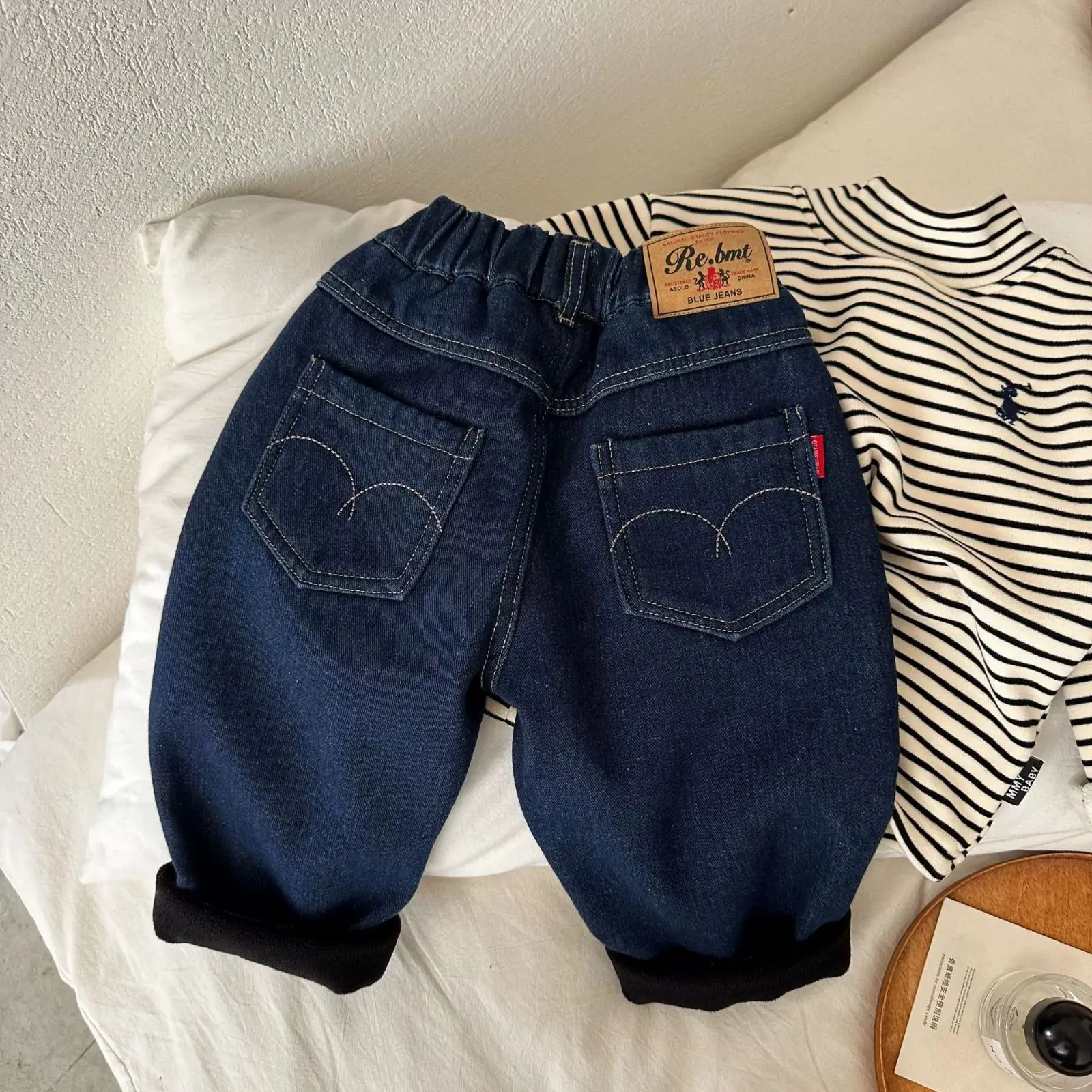 Winter Girls Jeans Girls Pants Plus Velvet Pants Winter Kids Jeans Boys 3-12Y Girls Thicking Warm Denim Trousers Teen Clothes