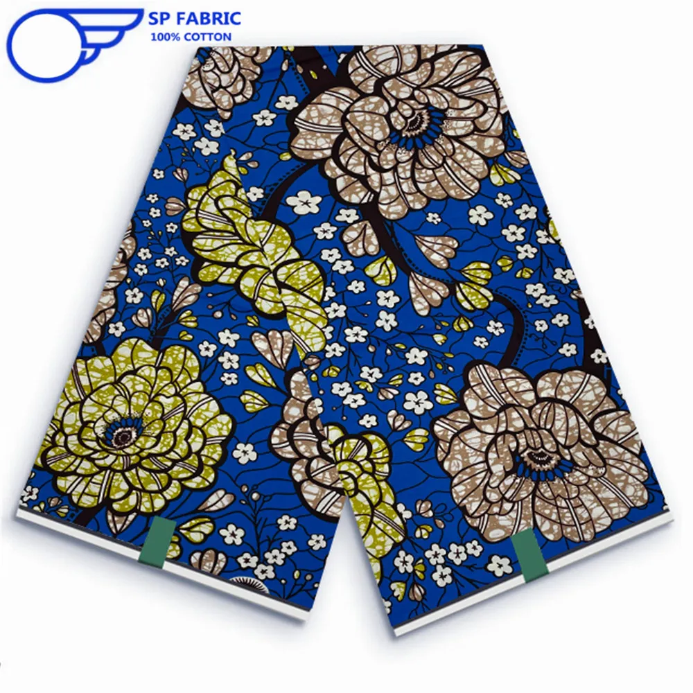 2023 Lastest Genuine Super Hollandais African Wax Fabric Cotton Original Ankara Block Print Pattern Africa For Dress 6 yards