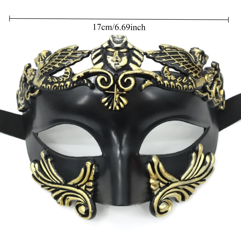 Well-Crafted Warrior Half Mask in Vintage Venetian Style with Ancient Civilization Details Practical Ornament