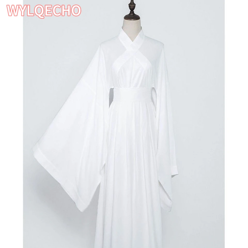 Abito Hanfu da donna Costume cosplay Hanfu antico cinese Fodera bianca nera all'interno 2 pezzi Abito da ballo di scena Hanfu da donna